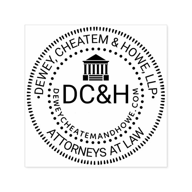 Siegel der Anwaltskanzlei Logo Courthouse Initials Permastempel (Design)