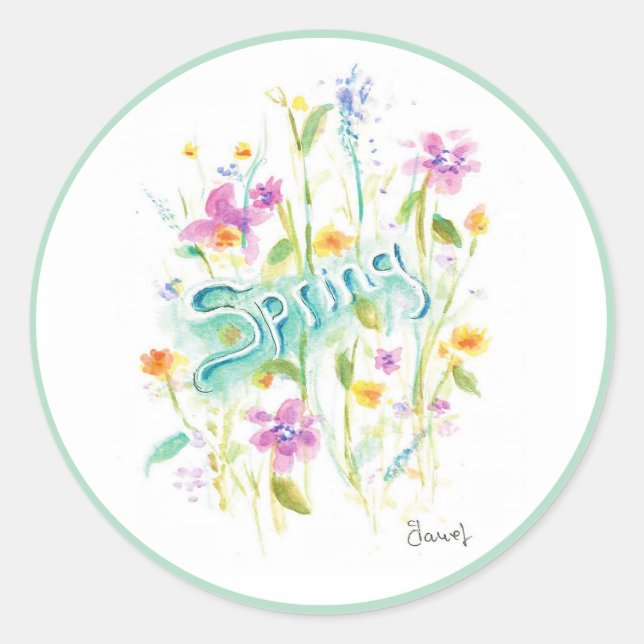 Siegel der Aufkleber für die runde Blume (Vorderseite)