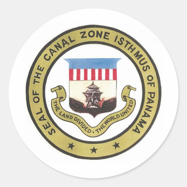 SIEGEL DER KANALZONE VON PANAMA RUNDER AUFKLEBER (Vorderseite)