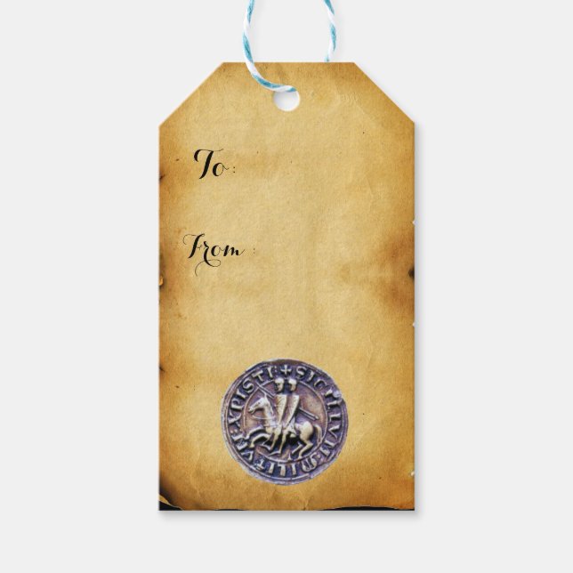 SIEGEL DER KNIGHTS TEMPÄRE Pergament Geschenkanhänger (Vorderseite)