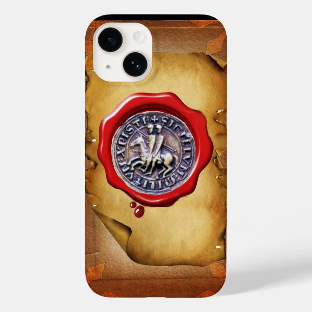 SIEGEL DER KNIGHTS TEMPARwachs Pergament Case-Mate iPhone Hülle (Rückseite)