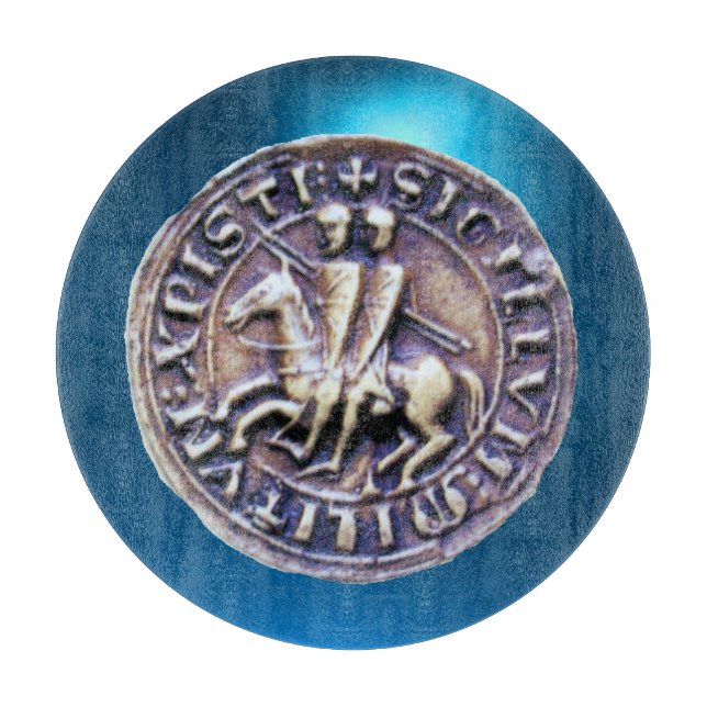SIEGEL DER KNIGHTS TEMPLAR blaues Edelstein Schneidebrett (Vorderseite)