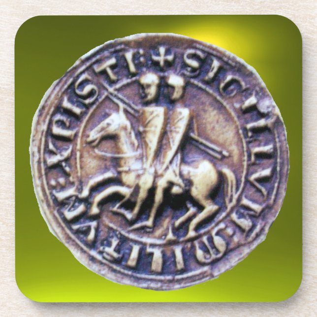 SIEGEL DER KNIGHTS TEMPLAR Edelstein gelb Untersetzer (Vorderseite)
