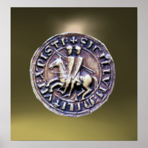 SIEGEL DER KNIGHTS TEMPLAR Edelstein grau Poster