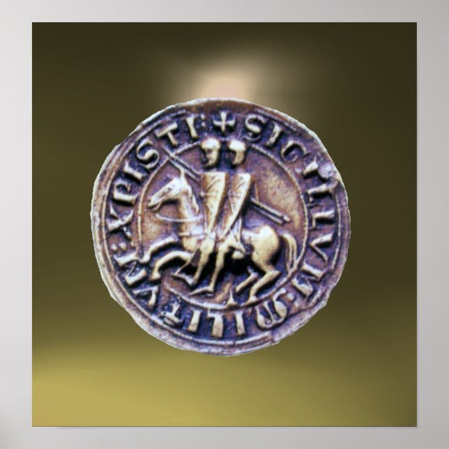 SIEGEL DER KNIGHTS TEMPLAR Edelstein grau Poster (Vorne)