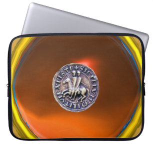 SIEGEL DER KNIGHTS TEMPLAR Graue Perle Orange Laptopschutzhülle