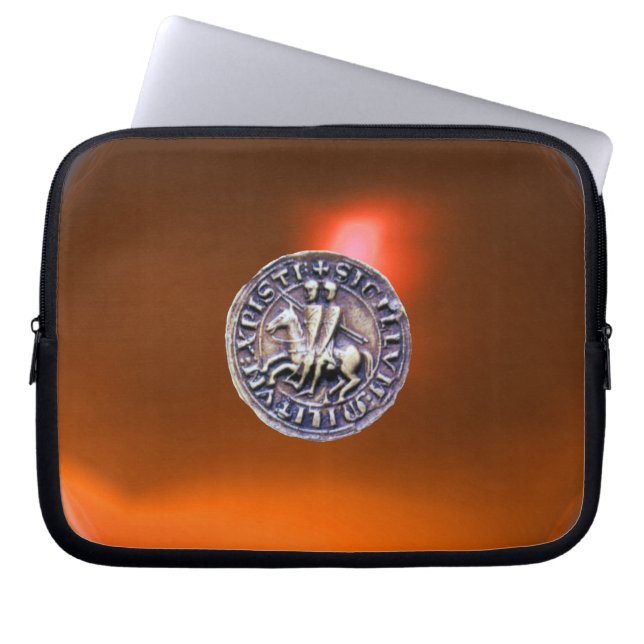 SIEGEL DER KNIGHTS TEMPLAR Graue Perle Orange Laptopschutzhülle (Vorderseite)