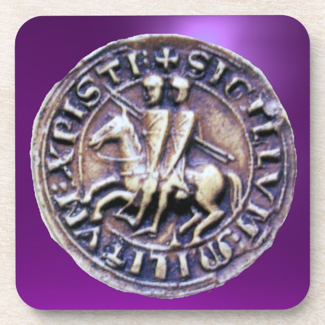 SIEGEL DER KNIGHTS TEMPLAR lila Untersetzer (Vorderseite)