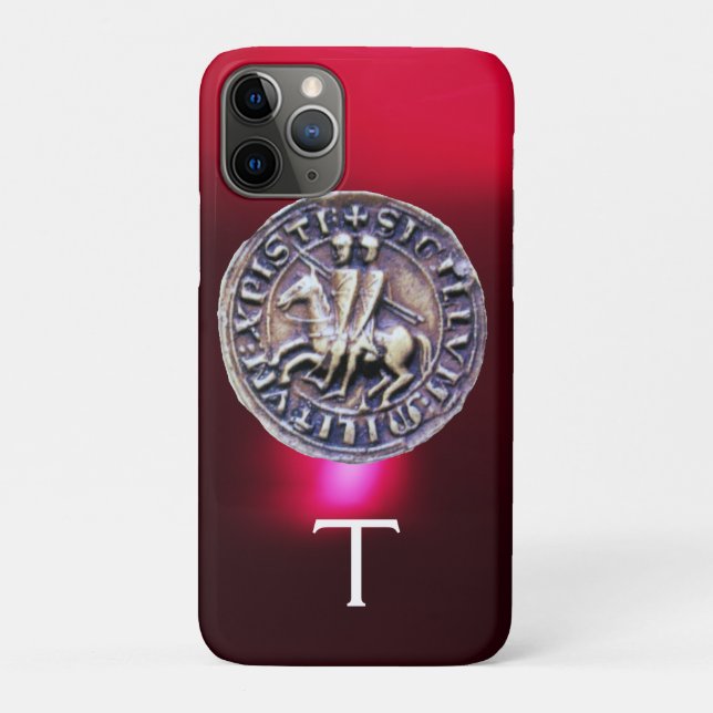 SIEGEL DER KNIGHTS TEMPLAR MONOGRAM burgund Case-Mate iPhone Hülle (Rückseite)