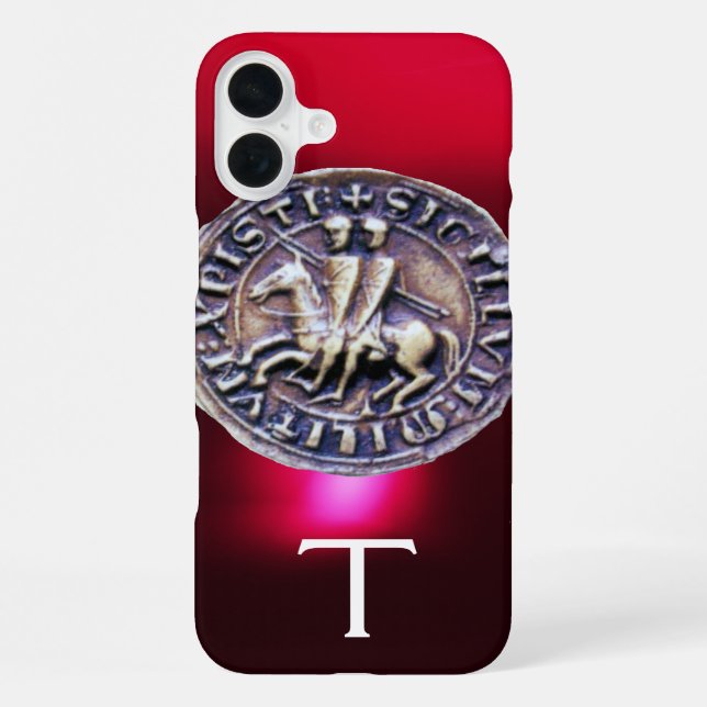 SIEGEL DER KNIGHTS TEMPLAR MONOGRAM burgund iPhone Hülle (Rückseite)