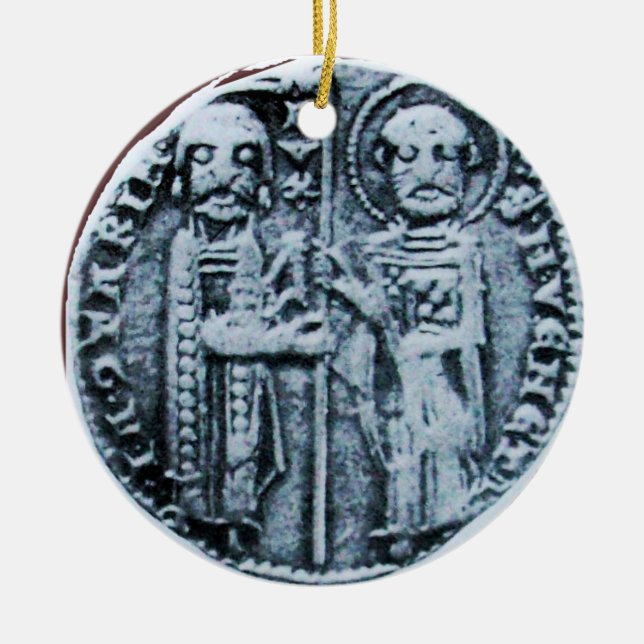 SIEGEL DER KNIGHTS TEMPLAR MONOGRAM lila Keramik Ornament (Vorne)