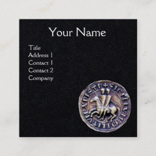 SIEGEL DER KNIGHTS TEMPLAR MONOGRAMM Black Paper Quadratische Visitenkarte