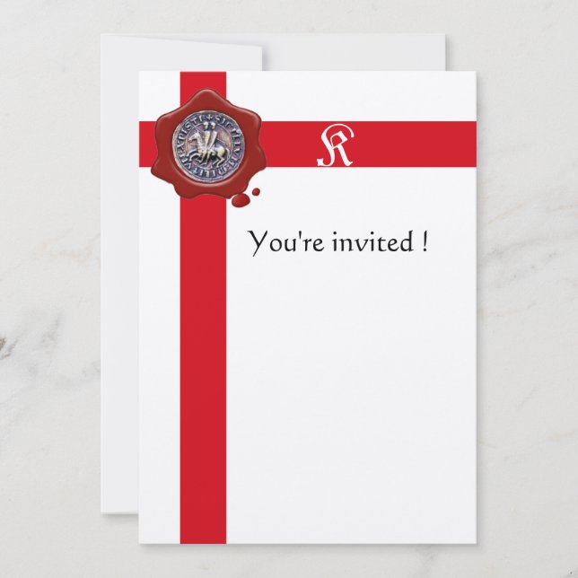 SIEGEL DER KNIGHTS TEMPLAR, Rotwachs-Monogramm, Fi Einladung (Vorderseite)