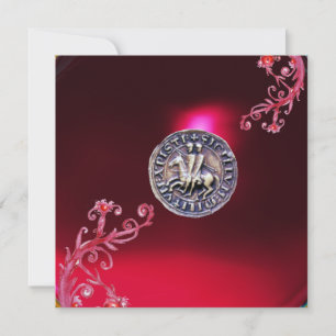 SIEGEL DER KNIGHTS TEMPLAR Ruby Rot Bordeaux Einladung