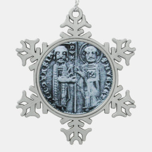 SIEGEL DER KNIGHTS TEMPLAR SCHNEEFLOCKEN Zinn-Ornament