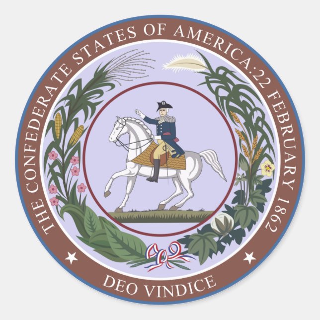 Siegel der Konföderation Runder Aufkleber (Vorderseite)