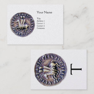 SIEGEL der MONOGRAMM Weiß-Perle der RITTER-TEMPLAR Visitenkarte