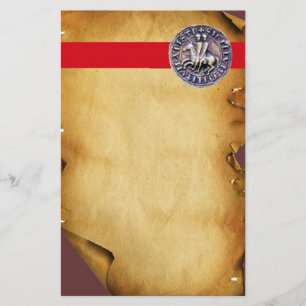 SIEGEL DER NIGHTS TEMPLAR, braunes Pergament Briefpapier