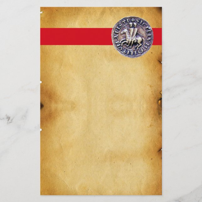 SIEGEL DER NIGHTS TEMPLAR, braunes Pergament Briefpapier (Vorderseite)
