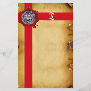 SIEGEL DER NIGHTS TEMPLAR, Monogramm-Pergament Briefpapier