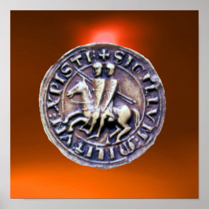SIEGEL DER RITTER DES TEMPLERORDENS orange Smaragd Poster