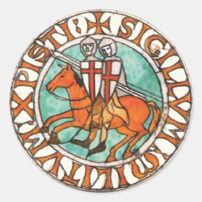 Siegel der Ritter Templar Runder Aufkleber (Vorderseite)