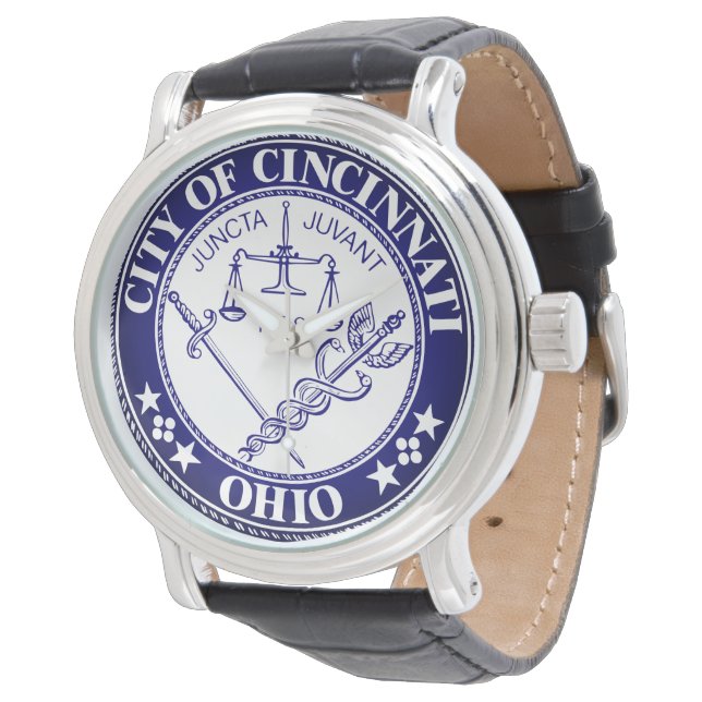 Siegel der Stadt Cincinnati, Ohio Armbanduhr (Schrägansicht)