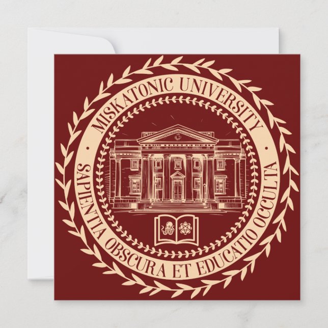 Siegel der Universität Miskatonic Einladung (Vorderseite)