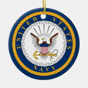 SIEGEL der US-Marine Fan Merch Navy Personalisiert Keramik Ornament