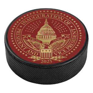 Siegel der zweiten Amtseinführung von Präsident Tr Eishockey Puck