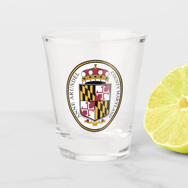 Siegel des Anne Arundel County, MD Schnapsglas (Vorderseite)