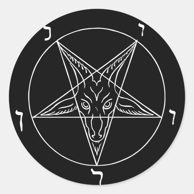Siegel des Baphomet Runder Aufkleber (Vorderseite)