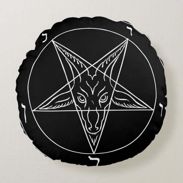 Siegel des Baphomet Rundes Kissen (Vorderseite)