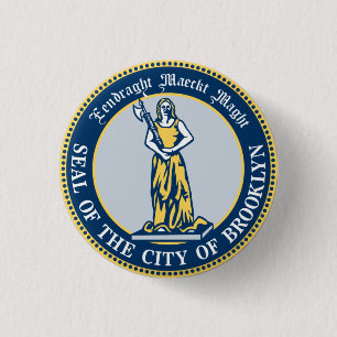 Siegel des Bezirks Brooklyn, New York Button