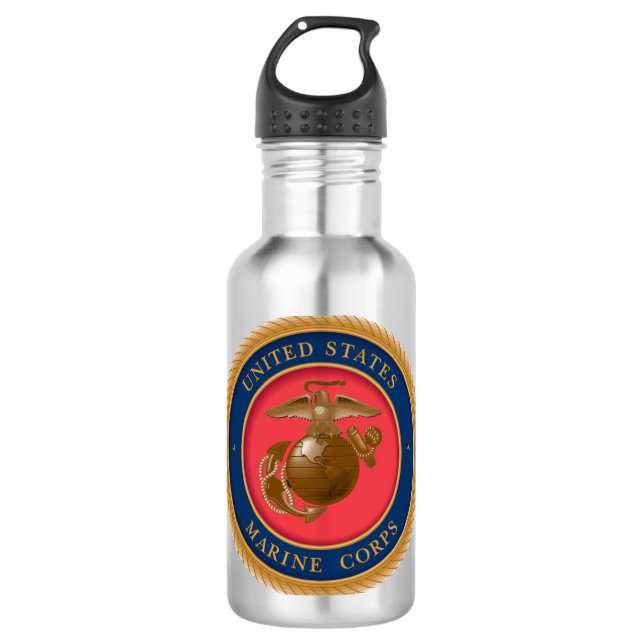 Siegel des Meereskorps Edelstahlflasche (Vorderseite)