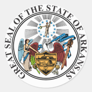 Siegel des Staat von Arkansas Runder Aufkleber