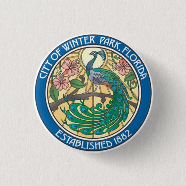 Siegel des Winterparks, Florida Button (Vorderseite)