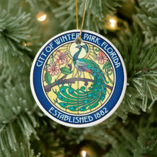 Siegel des Winterparks, Florida Keramik Ornament