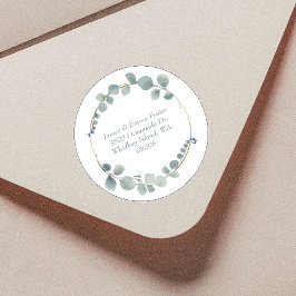 Siegel für die Adresse des Floral-Umschlags in Was Runder Aufkleber