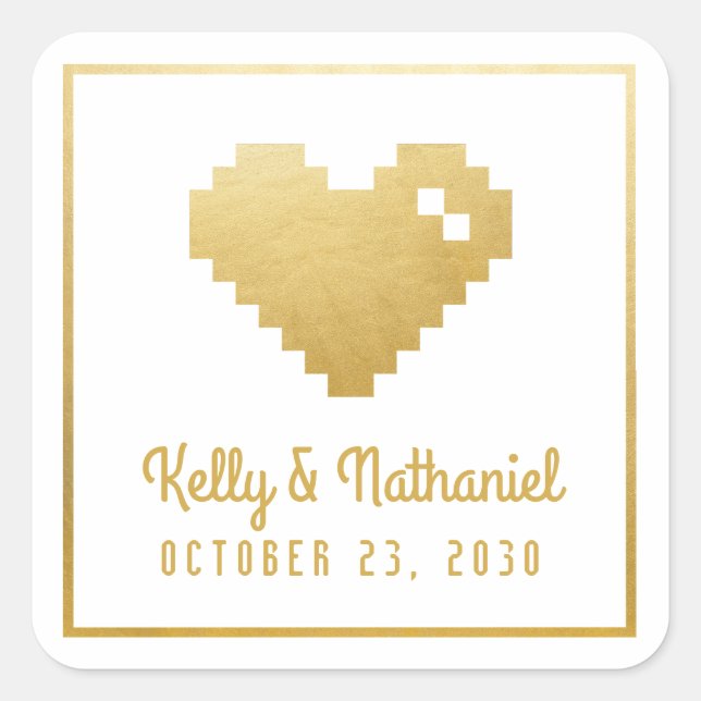 Siegel für die Aufkleber-Gastgeschenk Hochzeit für Quadratischer Aufkleber (Vorderseite)