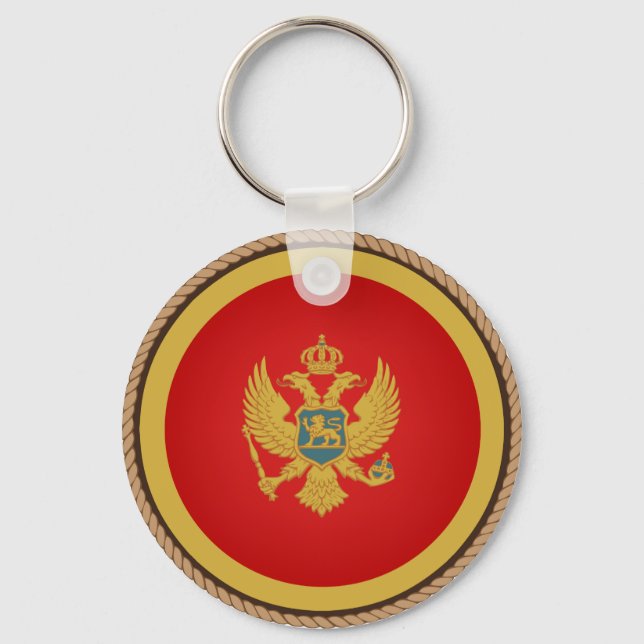 Siegel für die coole Flagge Montenegros Schlüsselanhänger (Vorderseite)