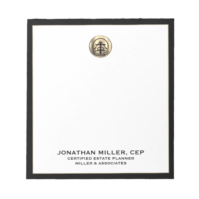 Siegel für einfache Luxus-Gold-Logos Notizblock (Vorderseite)