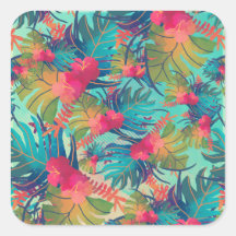 Siegel für tropische Wasserfarbenaufkleber