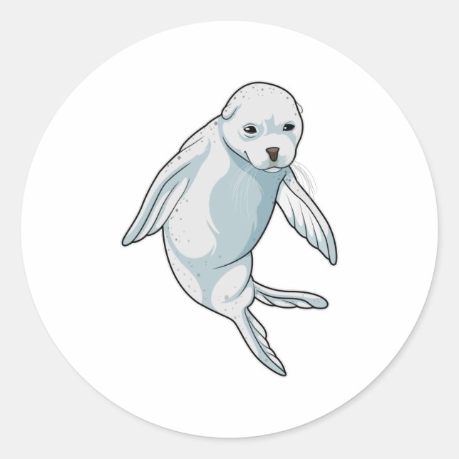 Siegel im Schwimmen Runder Aufkleber (Vorderseite)