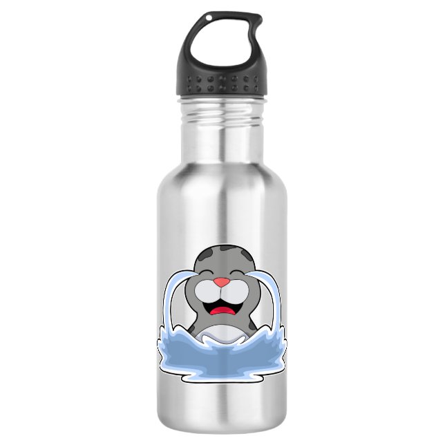 Siegel im Wasser Edelstahlflasche (Vorderseite)