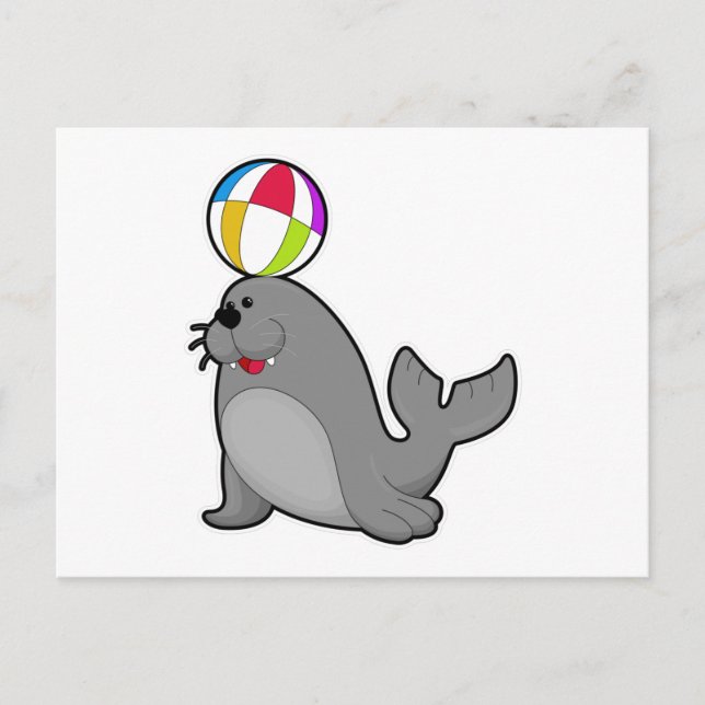 Siegel im Wassersport mit Wasserpolo Postkarte (Vorderseite)