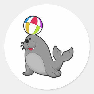 Siegel im Wassersport mit Wasserpolo Runder Aufkleber