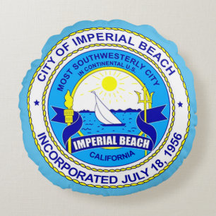 Siegel Imperial Beach, Kalifornien Rundes Kissen