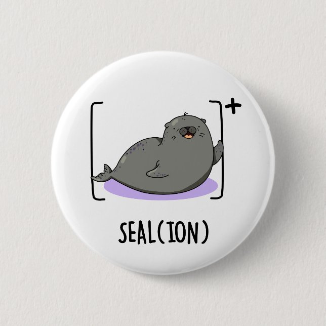 Siegel Ion Funny Sea Lion Pub Button (Vorderseite)