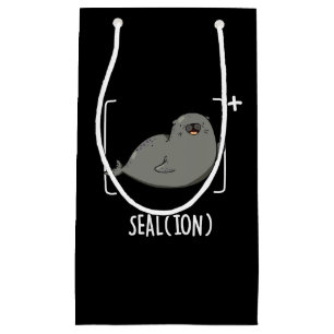 Siegel Ion Funny Sea Lion Pun Dark BG Kleine Geschenktüte